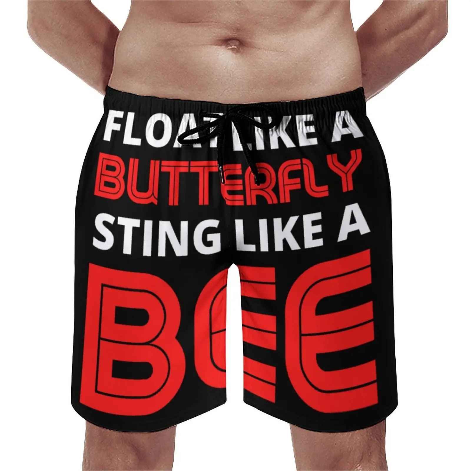 

Men's Beach Shorts Anime Causal Float Like A Butterfly Sting Like A Bee Muhammader Breathable Quick Dry Graphic Vintage Running