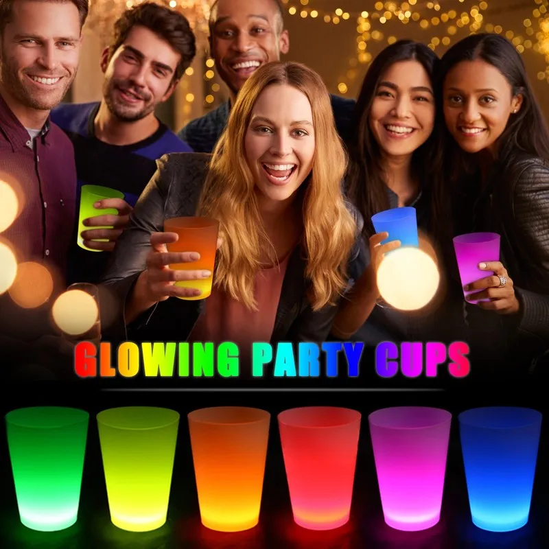 

3Pc Led Cups Automatic Flashing Drinking Cup Mugs Creative Light Up Color Changing Beer Whisky Glass Cup for Bar Club Party