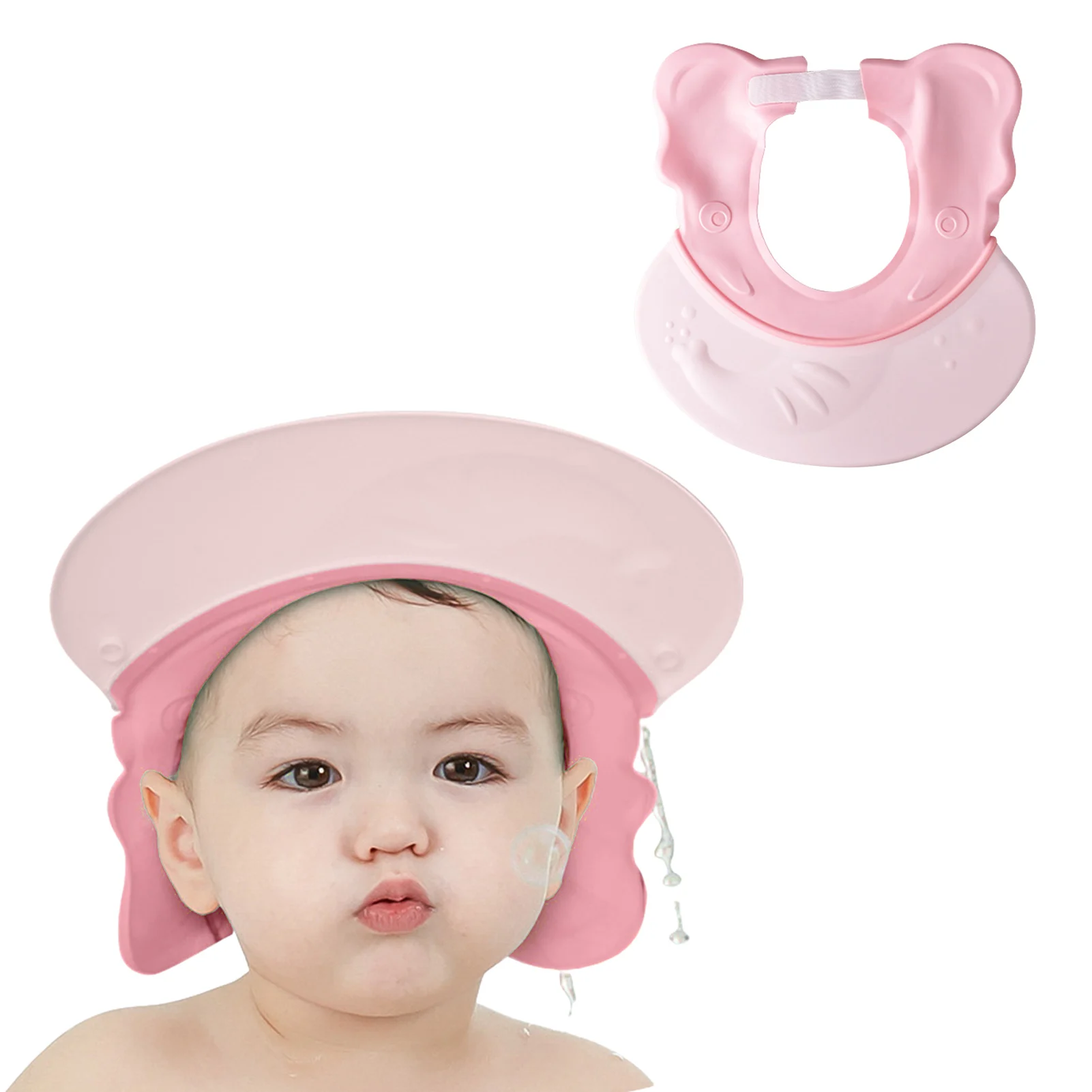 

Adjustable Baby Shower Hat Soft Silicone Baby Shower Cap Bathing Visor Multi-Purpose Baby Shampoo Cap For Infants Toddlers Kids