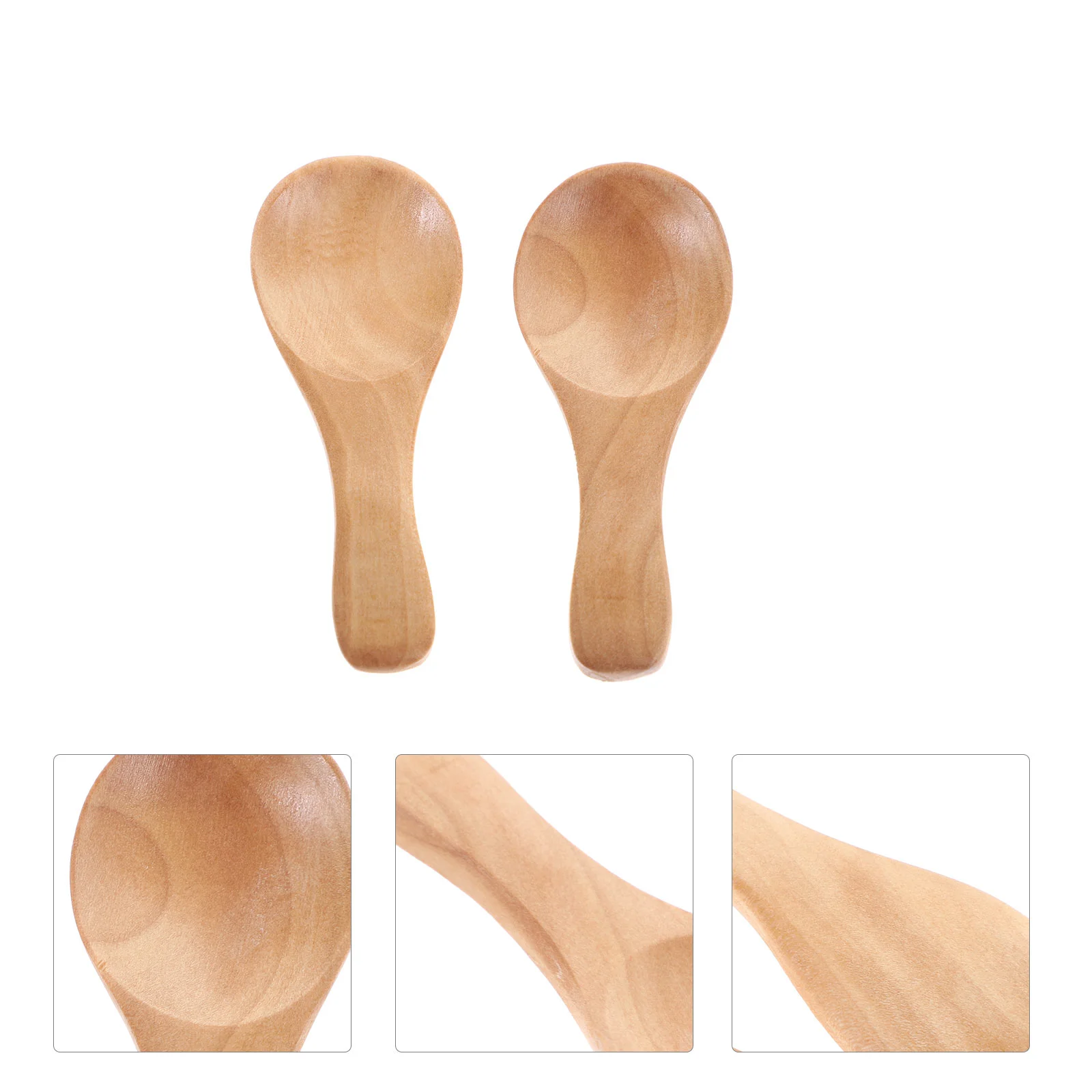 

2 Pcs Dessert Spoons Wood Honey Small Wooden Spoons Wooden Eating Spoons Kids Spoons