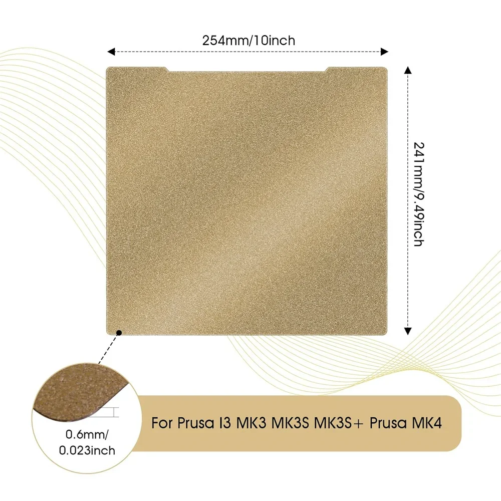 Материнская пластина PEI 254x241 мм для Prusa I3 MK4 MK3 MK3S двухсторонняя мелкая порошковая