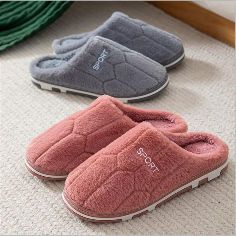 

Men's and women's plush cotton slippers Winter indoor home cotton slippers Cute non-slip thick-soled couple slippers 36-45