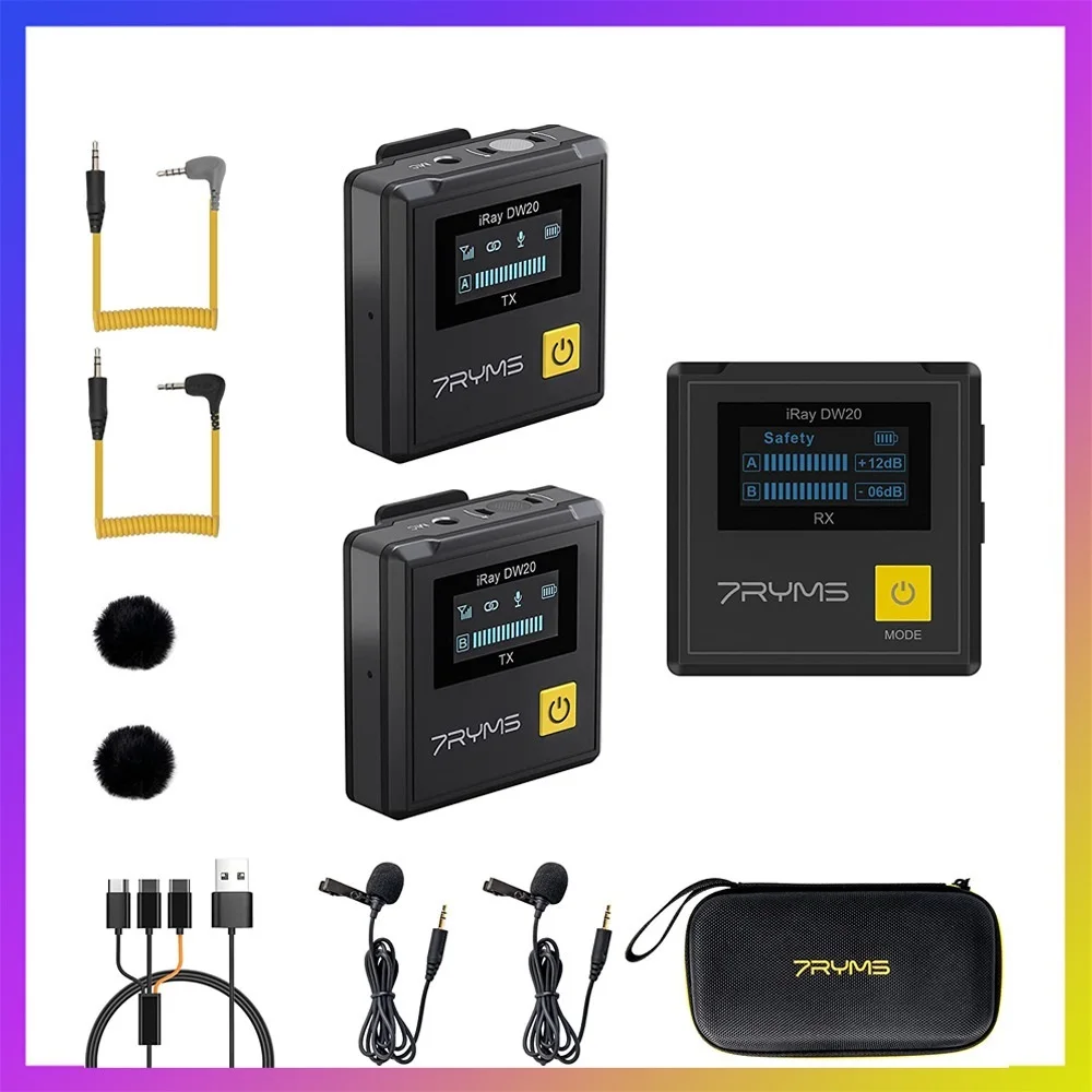 

Беспроводной петличный микрофон iRay DW20 2,4G, микрофон с отворотом для камеры, телефона, видео, интервью, YouTube, прямой трансляции tiktok