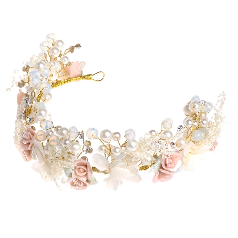 

Повязка на голову для невесты, повязка на голову с цветами, женские свадебные головные уборы, ювелирные изделия, аксессуары для волос