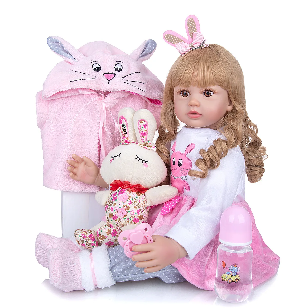 

Кукла реборн KEIUMI, мягкая силиконовая кукла принцесса, 24 дюйма, с золотыми волосами, подарок на день рождения