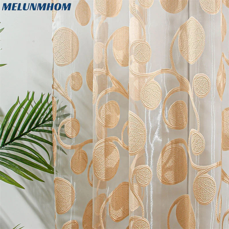 

Современные круглые прозрачные шторы из органзы с геометрическим рисунком, тюлевые занавески из вуали для гостиной, спальни, кухни, оконные...