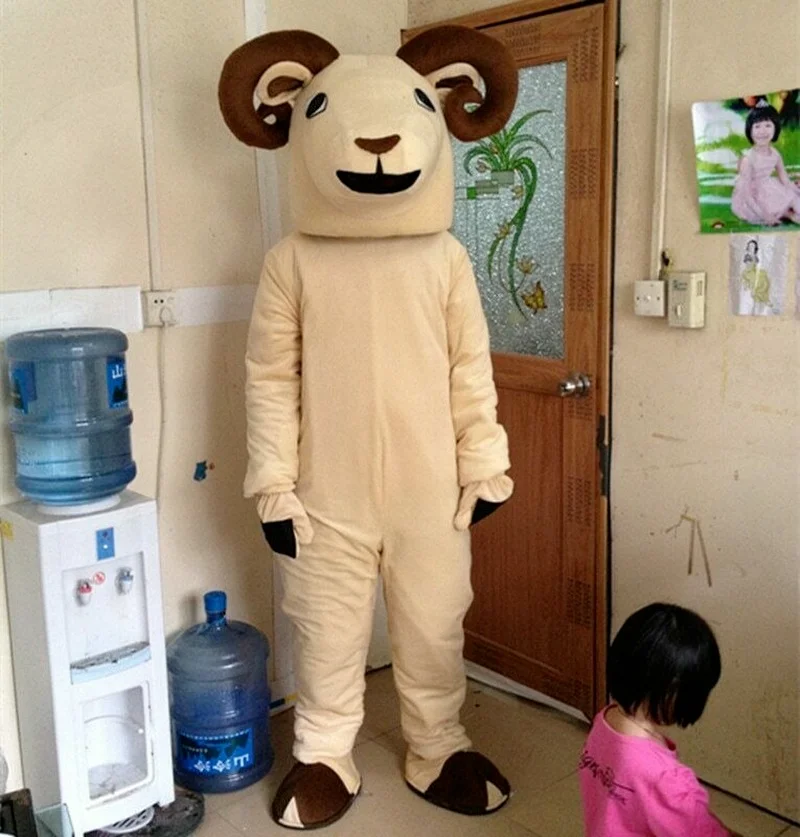 

Gold Sheep Mascot Costume Suit Cosplay Animal Party Game Fancy Dress Outfit Advertising Adults Size Halloween Advertising Parade