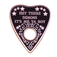 hey there demons its me ya boy ouija enamel brooch metal badge lapel pin jacket jeans fashion jewelry accessories gift