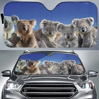 cute koala team blue pattern car sunshade funny koala family auto sunshade for car decor koala car window sun cover car winds