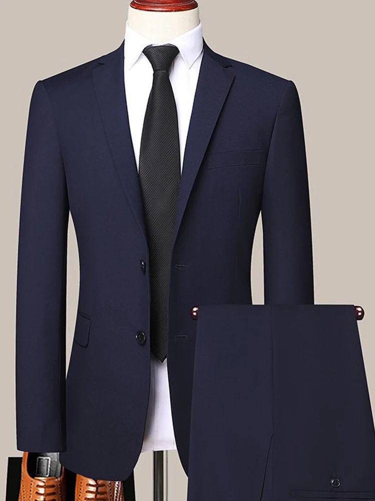

Men's High-quality Suit Business Professional Youth Office Worker Formal Dress Wedding Banquet Gentleman Suit Dress Two-piece