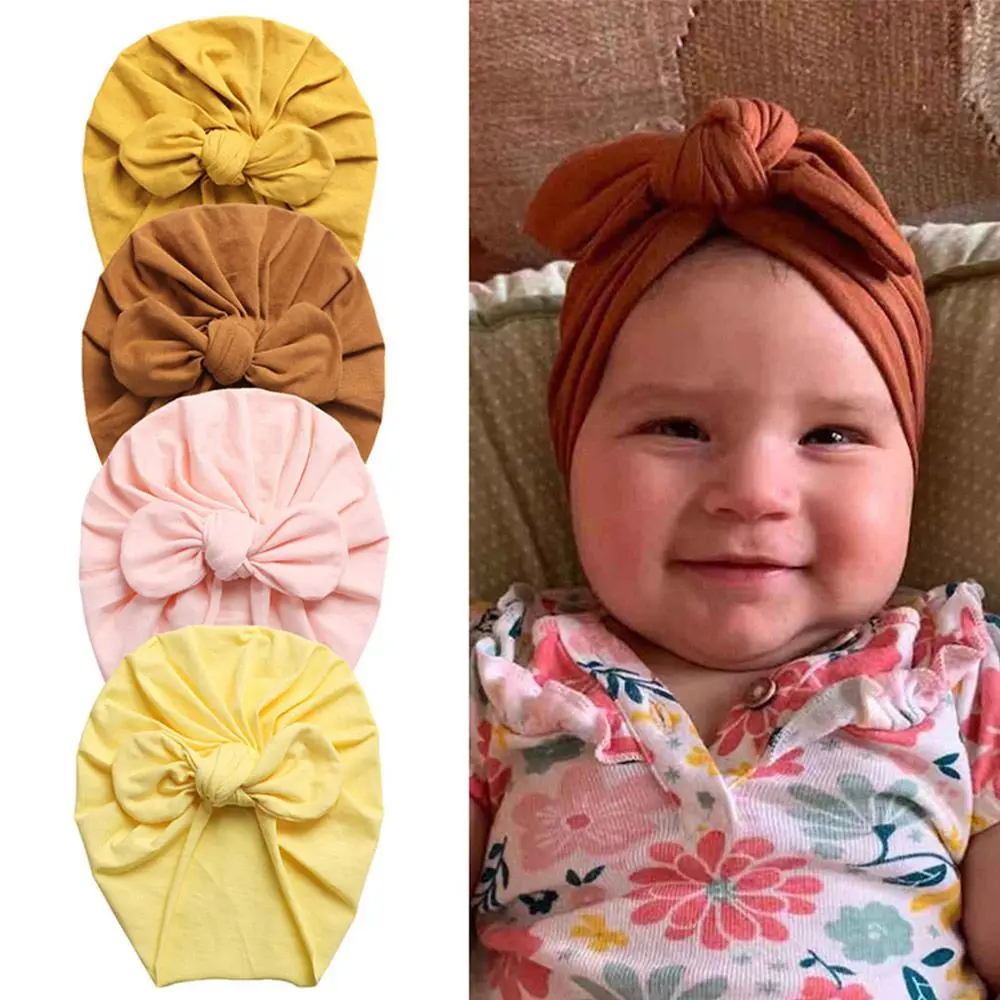 

Rabbit Ears Knot Warm Indian Hat Baby Bandanas Turban Headband Girls Kids Hair Head Bands Accessories Headwrap Headdress