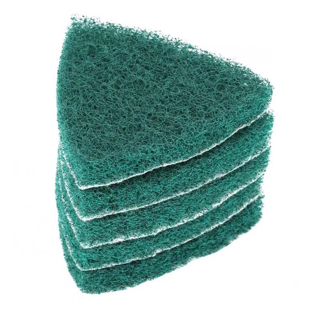 

5pcs Triangle Scouring Pad Nylon Polishing Pad Self Adhesive Plate 240 Grit For Grinding Machine Power Tool Accessories