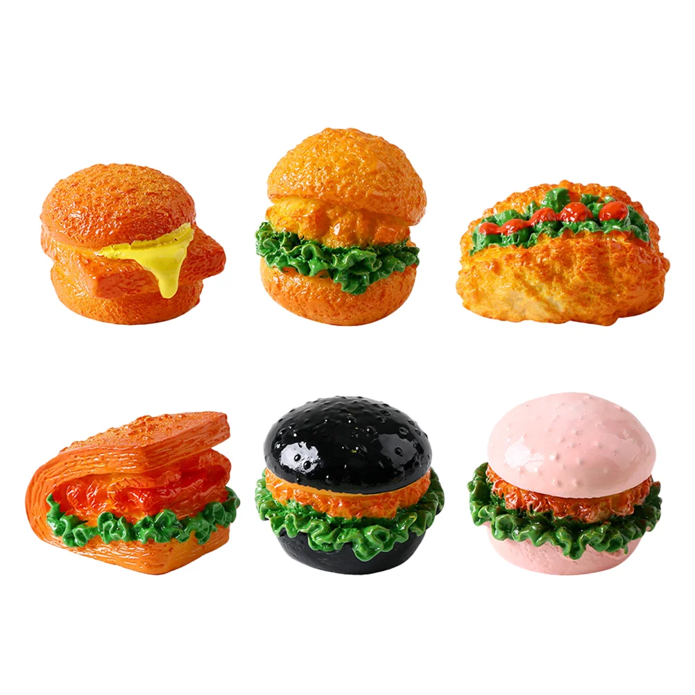 6 шт. микропейзажная модель украшения для гамбургеров реалистичный реквизит еды