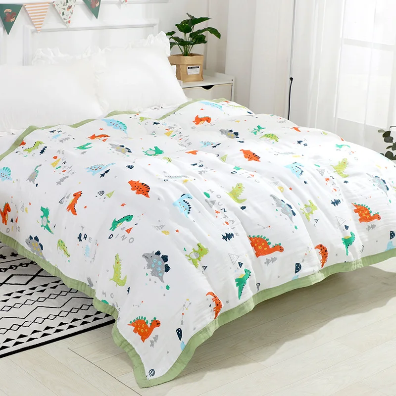

150x220cm gauze towel quilt children's Breathable cotton double-layer air-conditioning blanket adult nap blanket summer bedding