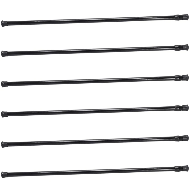 

6X Extendable Telescopic Spring Loaded Net Voile Tension Curtain Rail Pole Rods,70-120Cm,Black