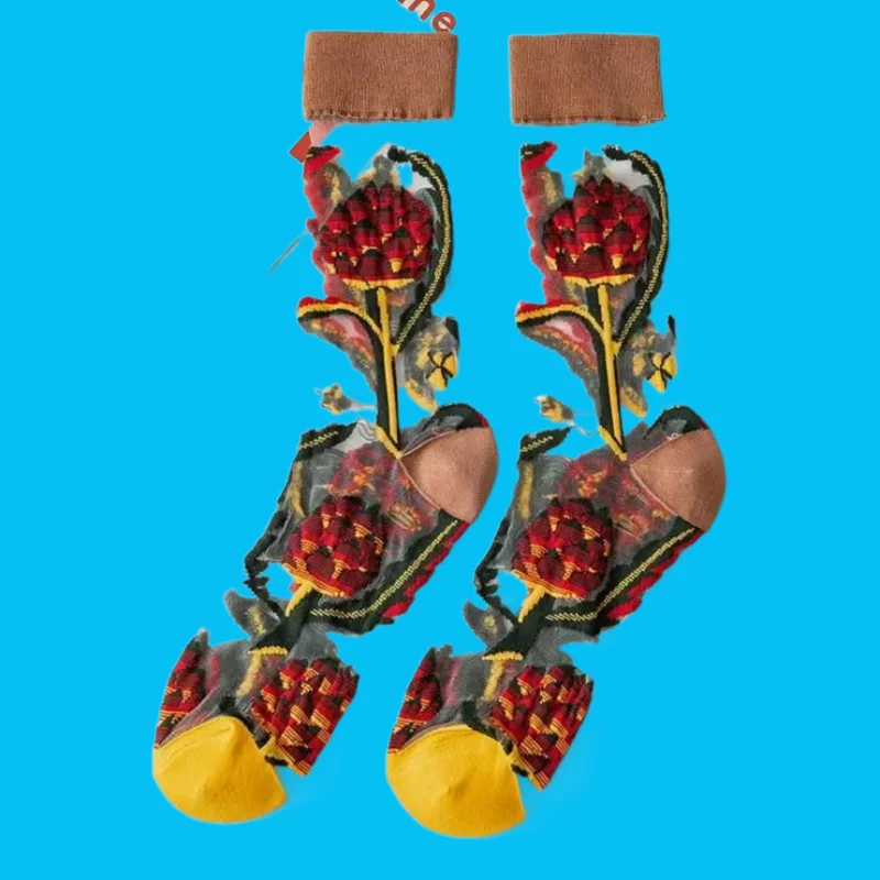 Носки женские тонкие универсальные из шелка и стекла 2 пары