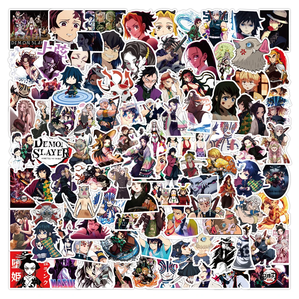 

10/30/50/100PCS Kimetsu no Yaiba Demon Slayer Anime Sticker DIY Snowboard Laptop Luggage Cartoon Graffiti Decals Sticker