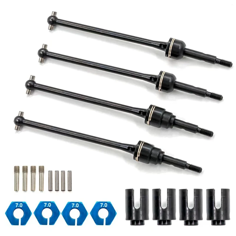 

4Pcs Steel Front And Rear Drive Shaft CVD For 1/10 Traxxas Slash Rustler Stampede Hoss VXL 4X4 RC Car Upgrades Parts,1