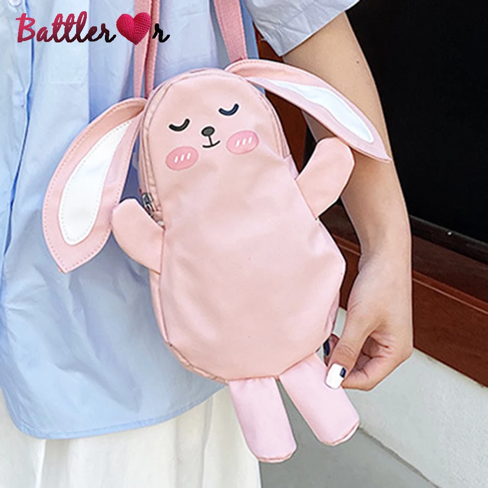 

Cute Funny Rabbit Plush Messenger Bag for Women Kawaii Chain Mobile Phone Bag Girls Small Shoulder Bag Crossbody Decorative Bag