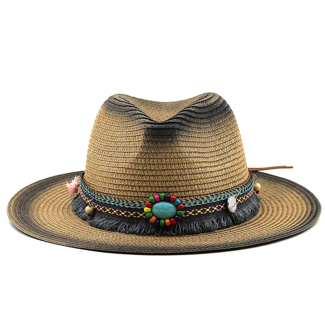 Simple Vintage Panama Hat Men Straw 