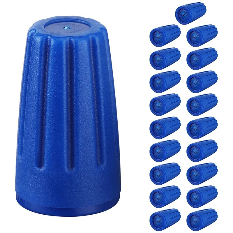

20-Pack Waterproof Wire Connectors Outdoor Seal Electrical Twist Caps, 22AWG-12AWG,Wet Location Available,Blue