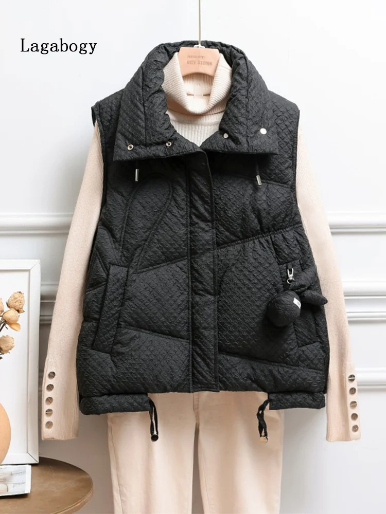 

2023 New Winter White Duck Down Jacket Women Autumn Vest Waistcoat Warm Ultra Light Sleeveless Jacket Female Puffer Coat