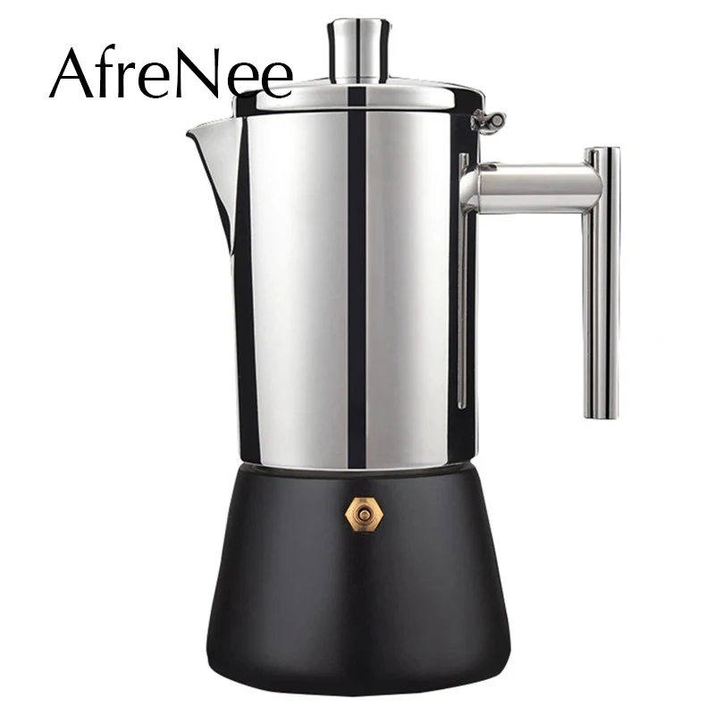 304 Stainless Steel Italian Geyser Coffee Maker Machine Indu