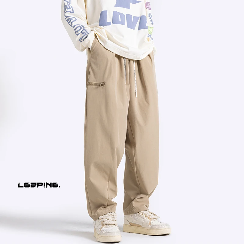 

Large Size Harem Pants For Men Sport Joggers Solid Color Casual Pants Breathable Drawstring Trousers Male Sweatpants