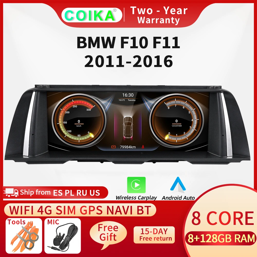 

8 Core Android 10.0 Car Touch Head Unit Radio For BMW F10 F11 2011-2016 BT WIFI SIM Wireless Carplay GPS Navi Multimedia Screen