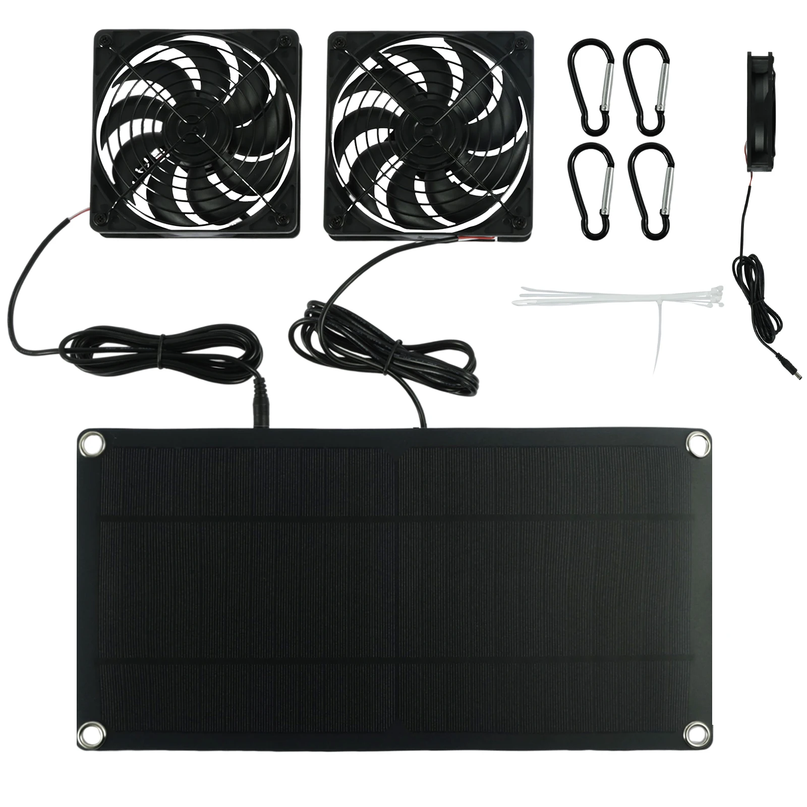 

Solar Panel Dual Fan Kit 10W Waterproof Solar Pet Exhaust Fan Portable Outdoor Solar Powered Ventilation Fan Greenhouse Solar