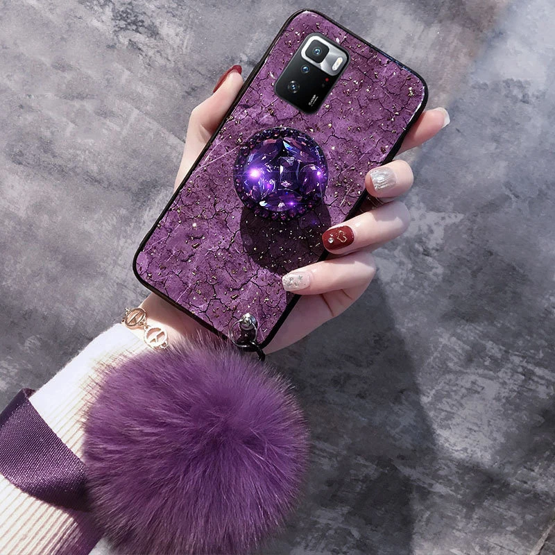 Luxury Bracket For Xiaomi POCO X3 Pro F3 10TLite Redmi Note 10 10S 9 9A 9S 9T 9C 9Pro 8 8A 8T 8Pro 7A 6 6A Crystal Holder Cover