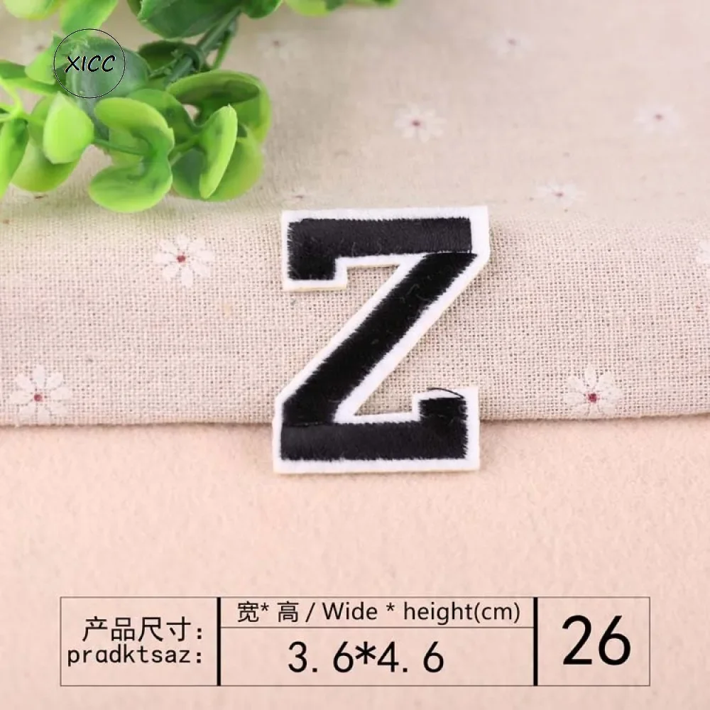 Черные вышивки с английским алфавитом от A до Z буквы именем наклейка сделай сам
