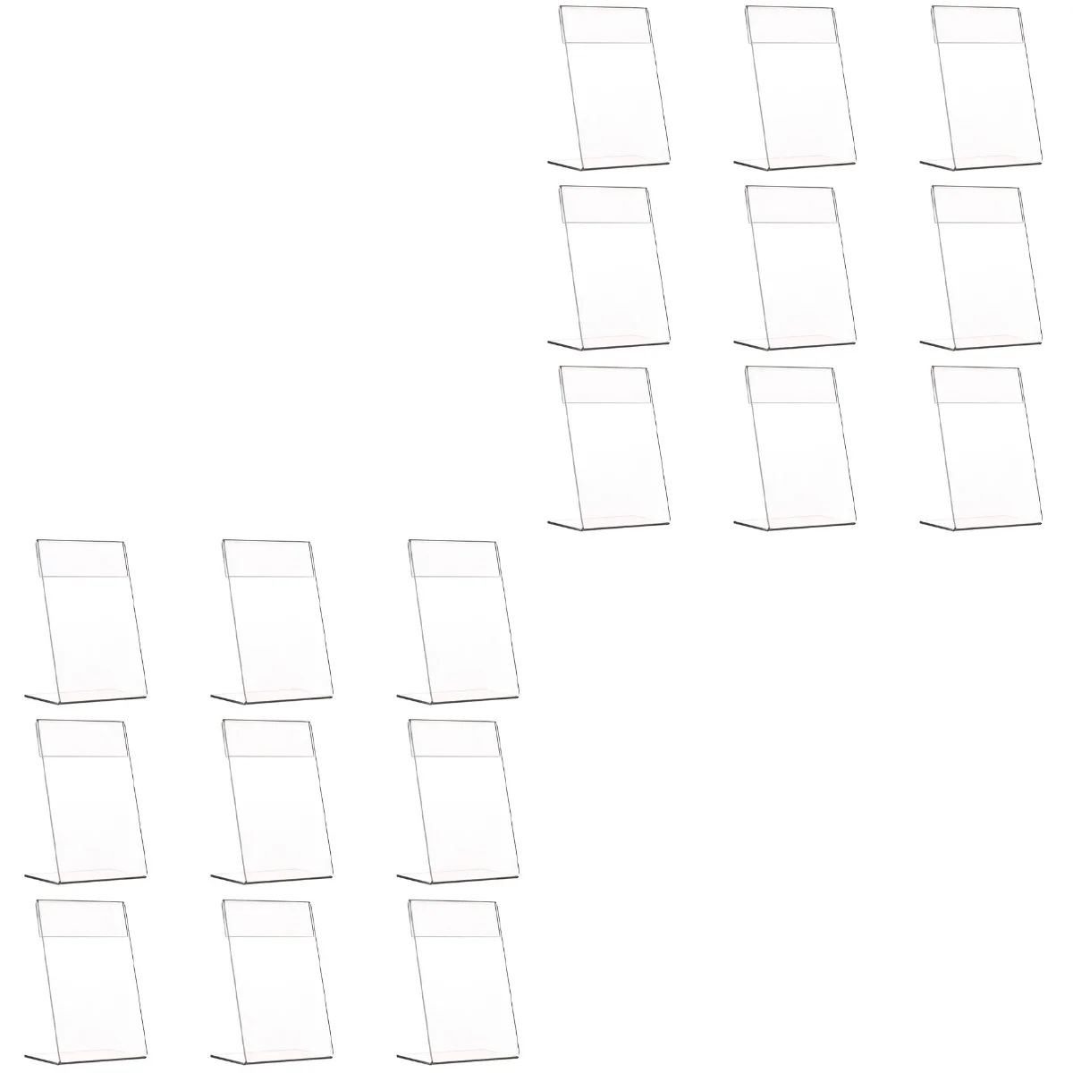 

18 Pcs Acrylic Price Tag L-shaped Sign Holder Card Display Rack Versatile Clear Small Easel Tags Showing Label