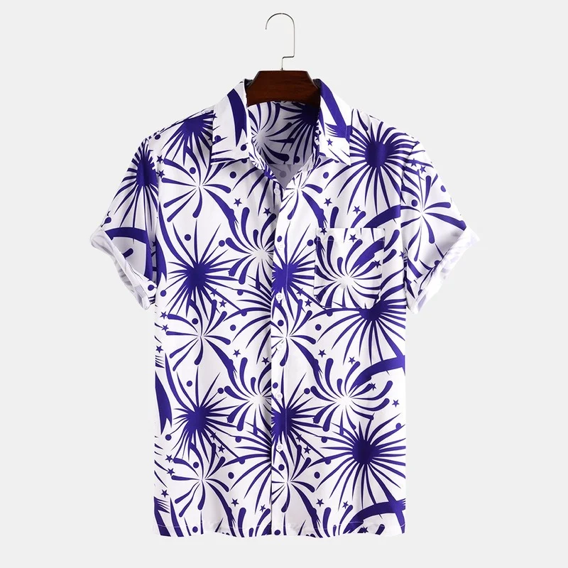 

Camisas Para Hombre 2022 Summer New Short Sleeve Men's Printed Shirts Casual Fashion Lapel Men's Shirts Men Clothing