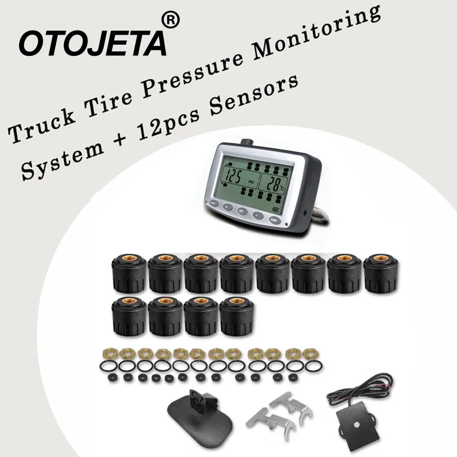 

Upgraded Version Tire Pressure Monitoring System Car TPMS 6/8/10/12 Sensors For Truck Trailer,RV,Bus,Miniature Passenger Car