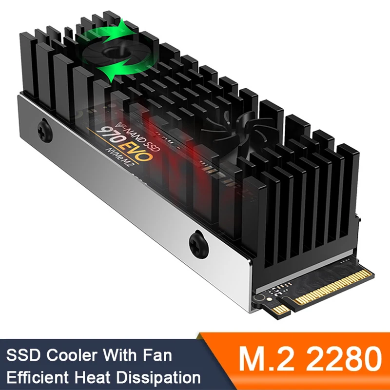 

M.2 NVME SSD радиатор с воздушным охлаждением радиатор 13 мм с двойным вентилятором