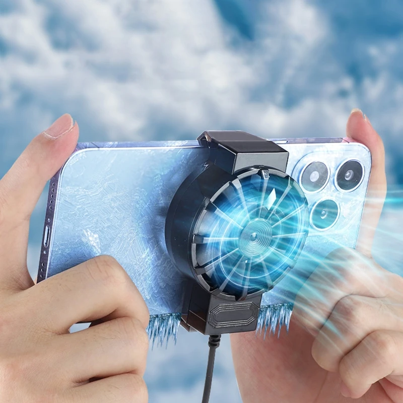 

USB Powered Cellphone Cooler Fan Cooling Radiator for 4 to 6.7inches Smartphone Stretchable Clip Active Cooling Fan