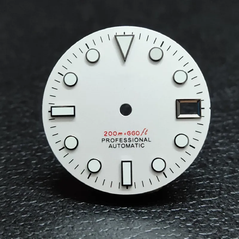 Watch Accessories Dial Black White Japan C3 Green Luminous NH35/36 Movement for SKX007/009 Turtle Abalone Watch MOD Case 28.5mm