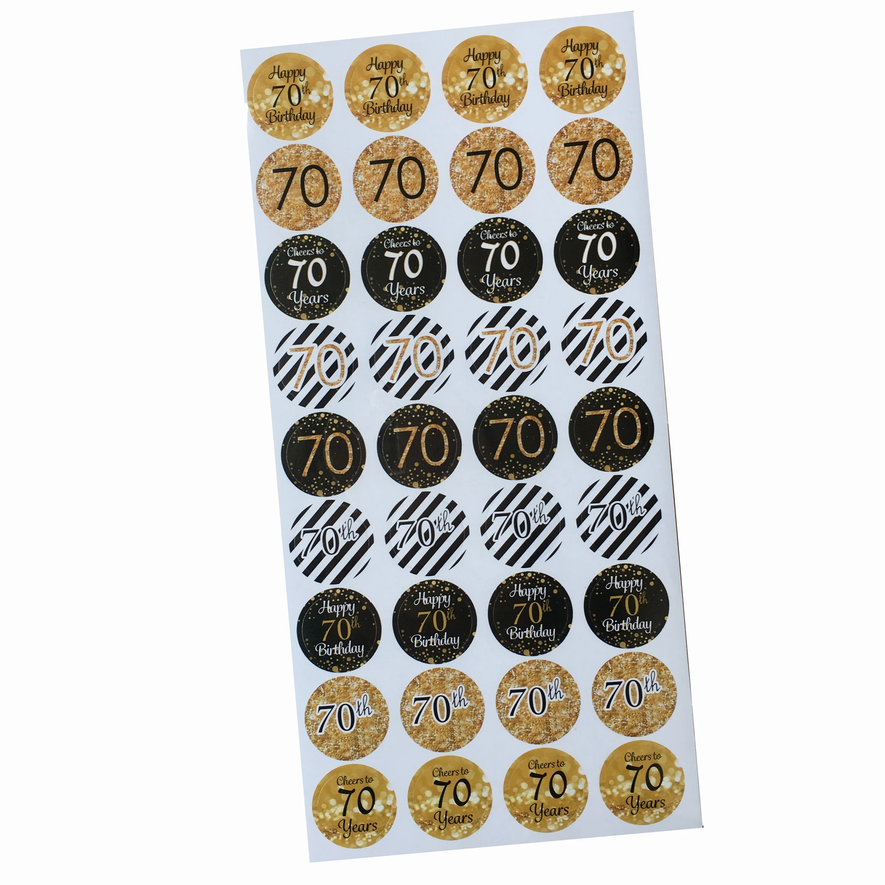 216 шт. бумажные наклейки Happy 30th 40th 50th 60th 70th 80th подарочная коробка на день рождения
