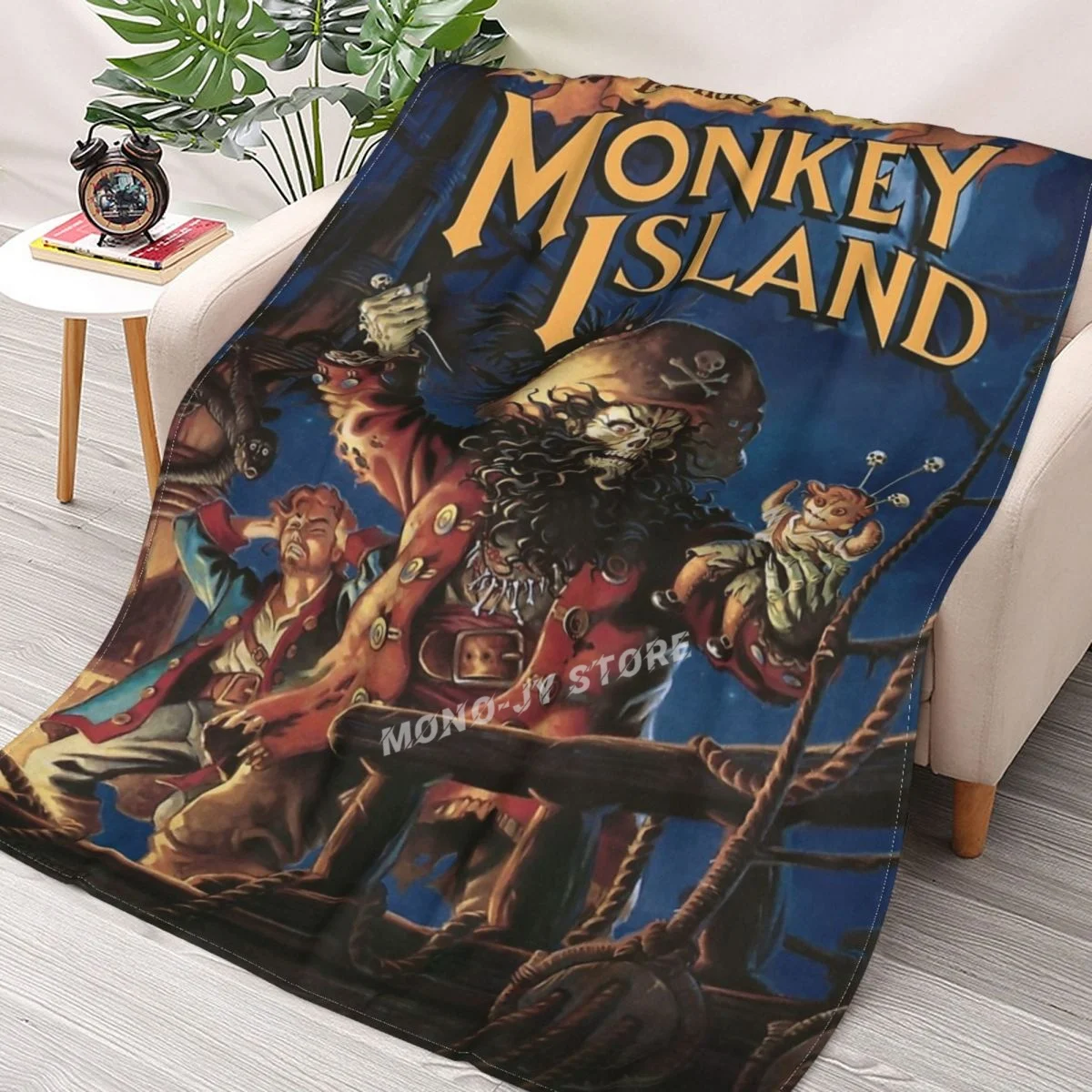 

The Secret Of Monkey Island 2 Throw Blanket Sherpa Blanket Bedding soft Blankets