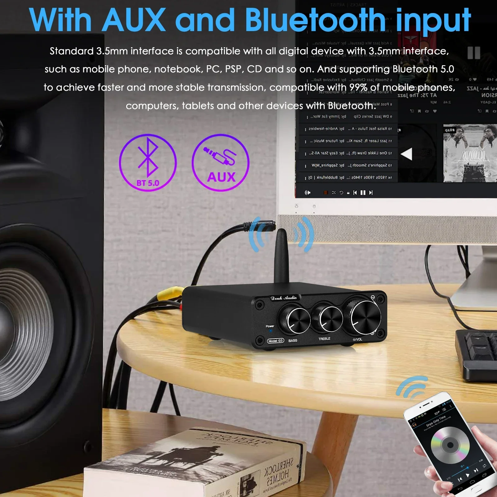 Мини-усилитель Nobsound TPA3116 Bluetooth 5 0 50 Вт × 2 |