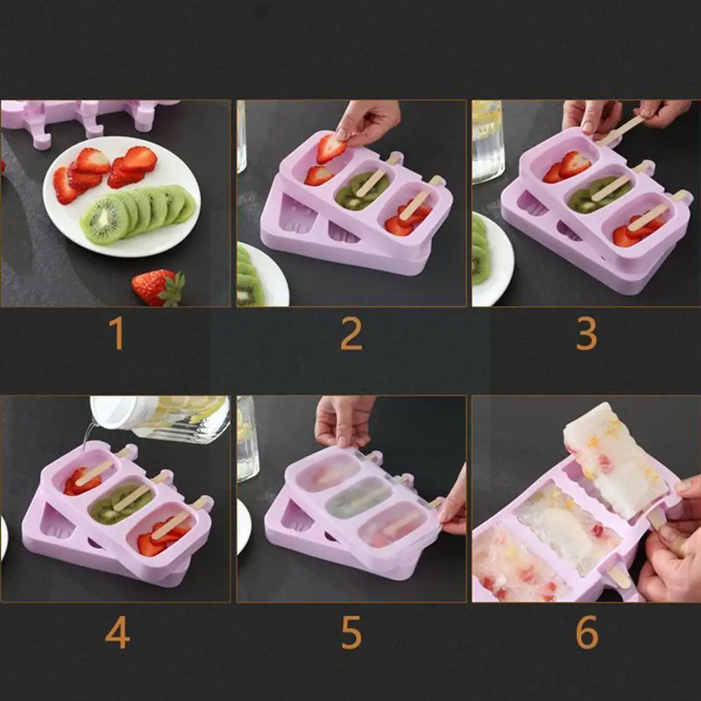 

Силиконовая форма для мороженого, многоразовые формы для фруктового льда, форма для самостоятельного приготовления крема, форма в форме му...