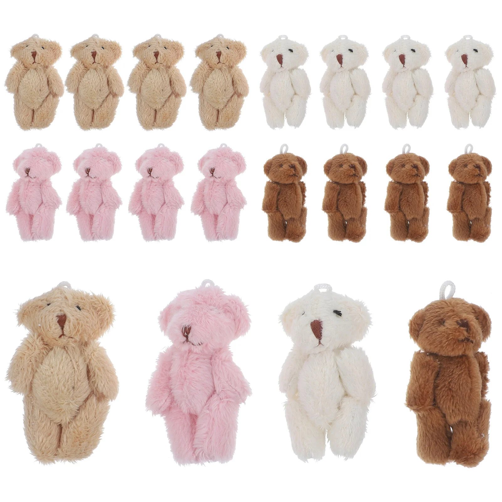 

20 Pcs Statue Mini Accessories Bears Tiny Miniature Figures Multicolor Crafts Plush Baby Shower