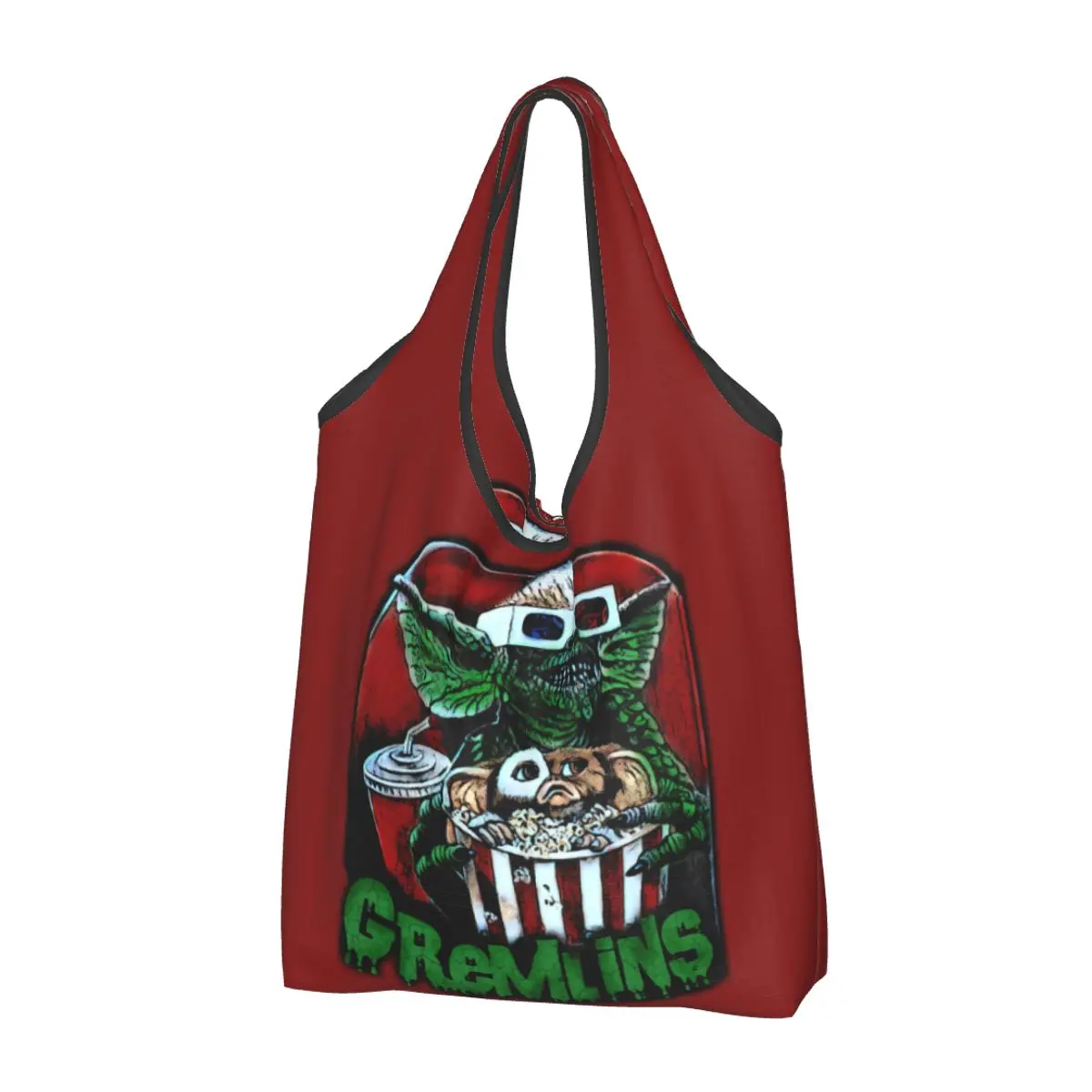 

Recycling Gremlins Shopping Bag Women Tote Bag Portable Gizmo 80s Movie Mogwai Horror Retro Grocery Shopper Bags