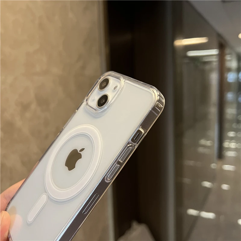 Оригинальный магнитный Прозрачный чехол для IPhone 11 12 13 Pro MAX MINI X XS XR 7 8 PLUS мягкий