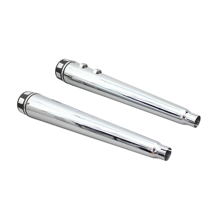 2x45 мм 4 &quotмотоциклетный хромированный выхлопной глушитель без шнуровки с черной