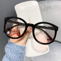 women men myopia glasses black round frame short sighted eyewear female blush lens optical spectacle eyewear diopter 0 to 4 0