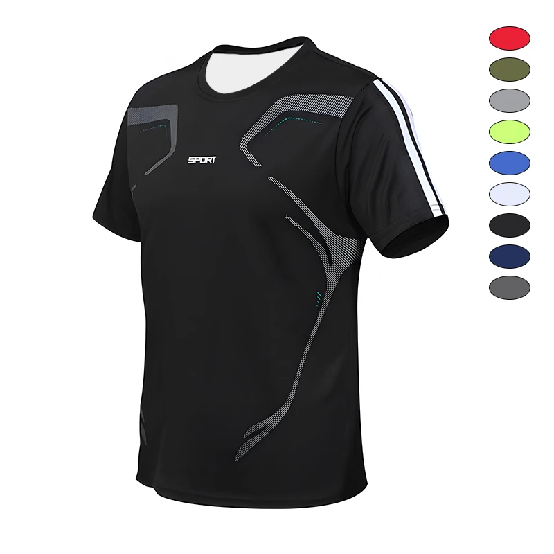

New Gym Quick-Drying O-Neck Sports T-shirt Fitness T-shirt Training Running T-shirt Men's Breathable Sweat-Absorbent Sportswear
