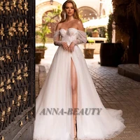 anna princess wedding dresses a line sweetheart cap sleeve slit lace glitter appliques backless robe de mari%c3%a9e custom made
