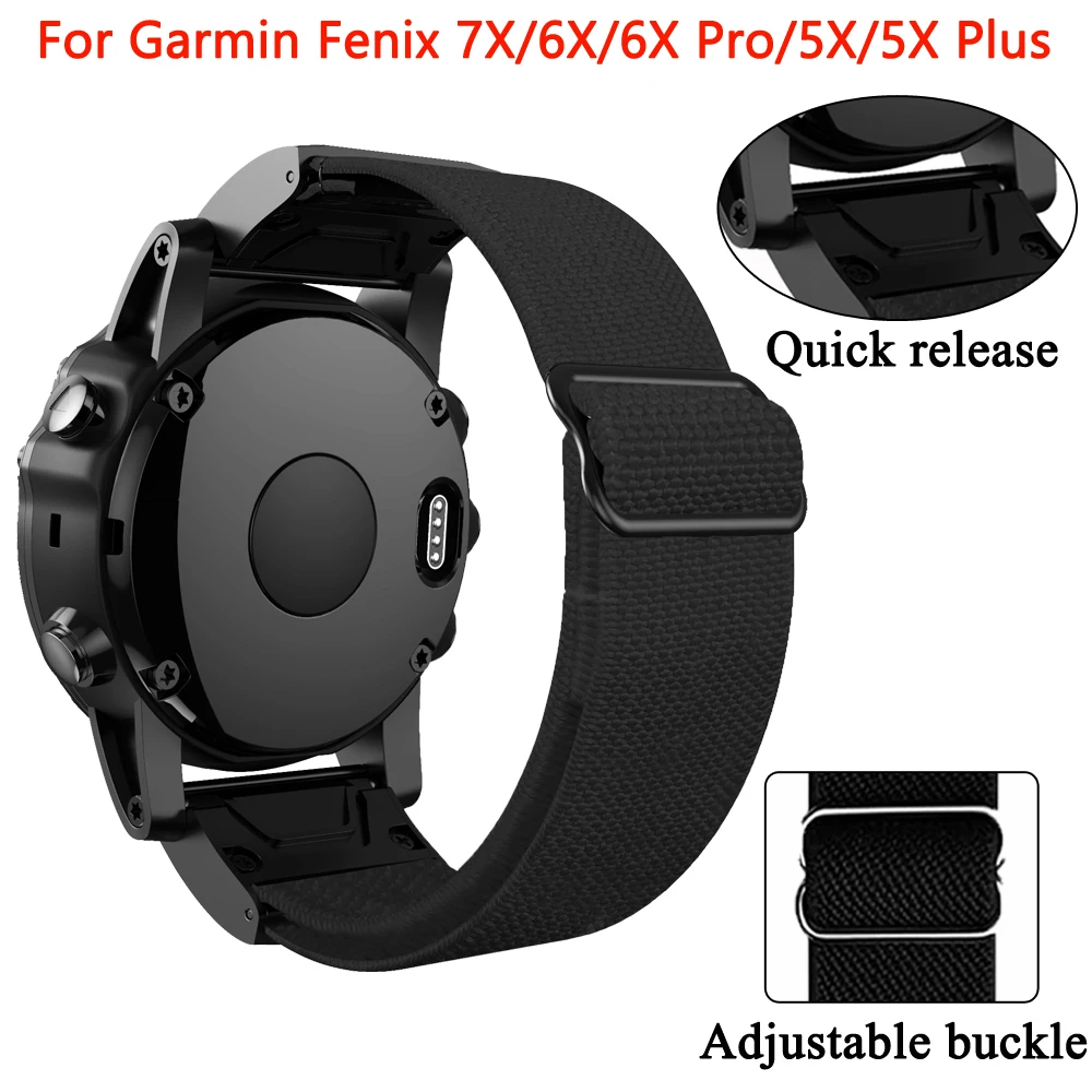 

26mm Wristband Strap Nylon For Garmin Fenix 7X 6X Pro 5X Plus 3 3HR Smart Watch Quick Release Band Fenix 6XPro 5XPlus 945 Correa